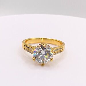 3 Carat Gold Vermeil MOISSANITE Ring